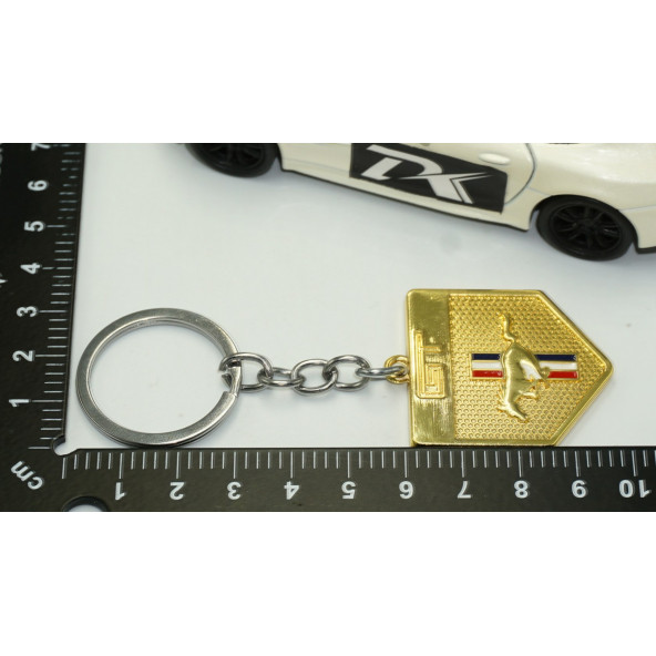 DK Ford Mustang Shelby GT Koşan At Logo Gold Metal Anahtarlık - 5