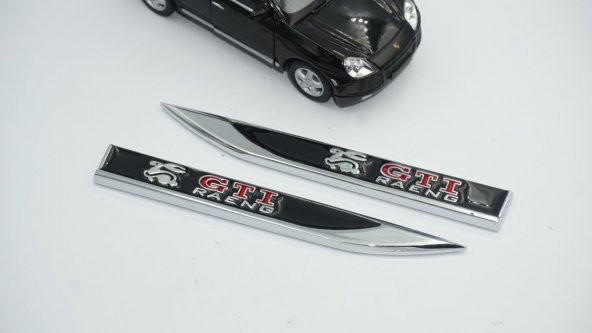Volkswagen GTİ Running Rabbit Logo Çamurluk Yanı Krom Metal Bıçak - 4