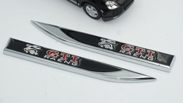 Volkswagen GTİ Running Rabbit Logo Çamurluk Yanı Krom Metal Bıçak - 5