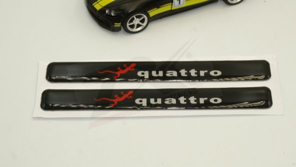Audi Quattro Gecko Logo 3M 3D Damla Silikon Torpido Ayna Çamurluk - 3