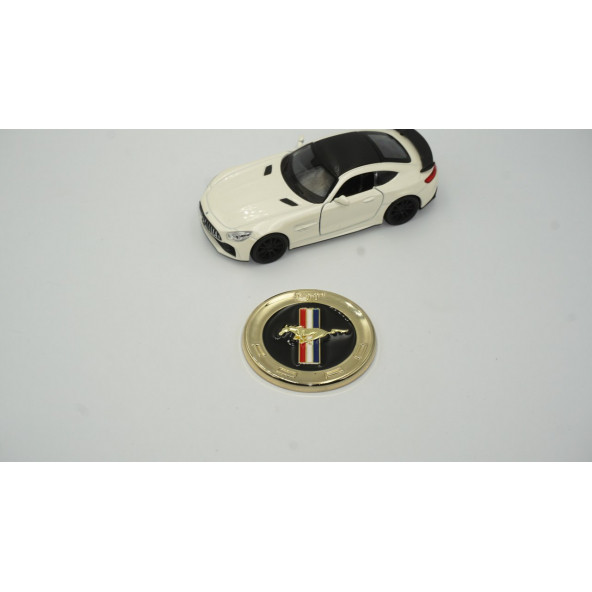 DK Ford Mustang 2.3T GT500 Gold Metal Bagaj Logo Arma Amblem - Resim 2
