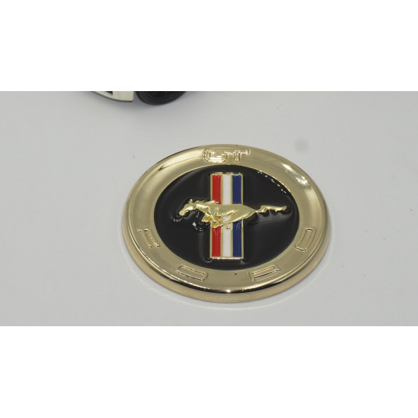 DK Ford Mustang 2.3T GT500 Gold Metal Bagaj Logo Arma Amblem - Resim 4