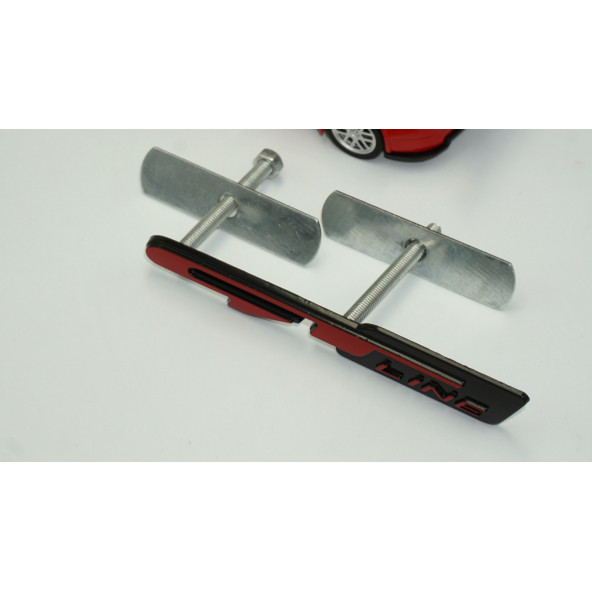 DK Kia GT Line Ön Panjur Vidalı 3D Kırmızı Siyah Metal Logo - 3
