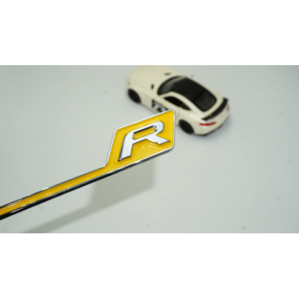 DK Benz AMG R GT R Eklenti Sarı Krom ABS 3M 3D Bagaj Logo Amblem