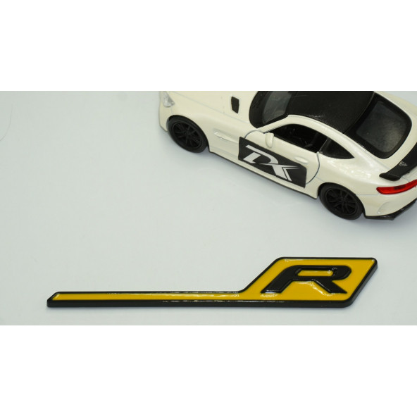 DK Benz AMG R GT R Eklenti Sarı Siyah ABS 3M 3D Bagaj Logo Amblem - 3