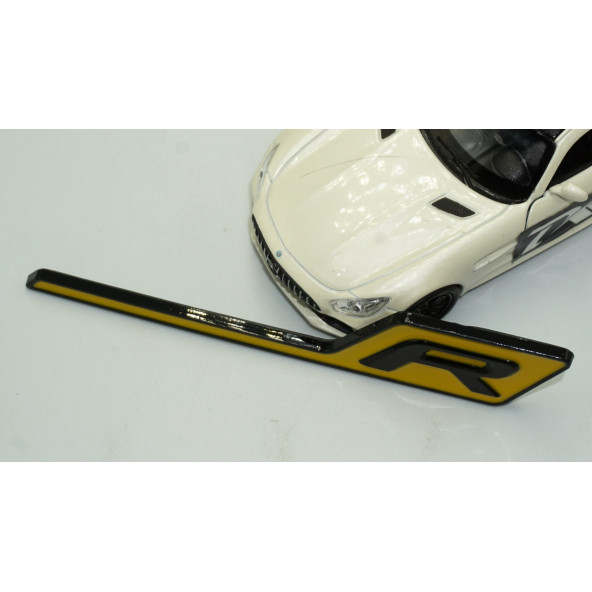 DK Benz AMG R GT R Eklenti Sarı Siyah ABS 3M 3D Bagaj Logo Amblem - 4