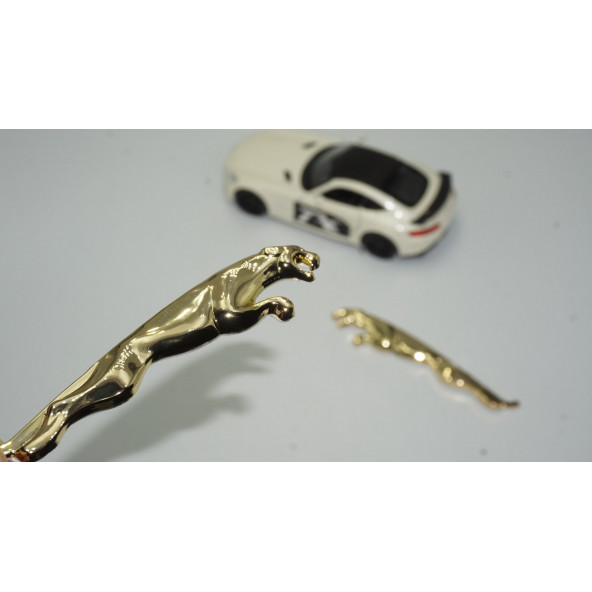 DK Jaguar Çamurluk Yanı 3M 3D Gold Metal Logo Amblem