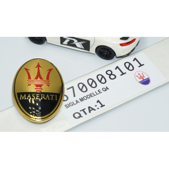 DK Tuning Ön Kaput Gold Mavi Vidalı Logo Arma Maserati İle Uyumlu - 5