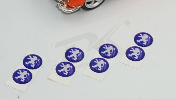 Peugeot Logo Jant Torpido Direksiyon 12mm Damla Sticker Logo Seti - 4