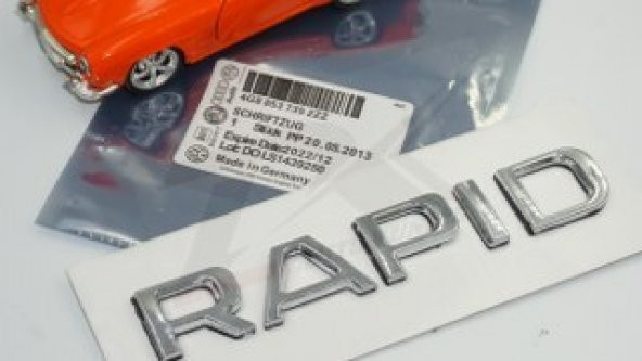 Skoda Rapid 13-16 Yeni Nesil Bagaj Krom ABS 3M 3D Yazı Logo Amble - Resim 8