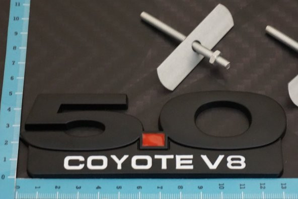 Ford Mustang 5.0 Coyote V8 Vidalı Ön Panjur İkiz Turbo Amblem - 5