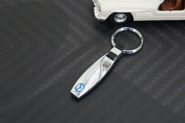 Mazda Logo Su Damlası Model Stil Deri Metal Anahtarlık - Resim 3