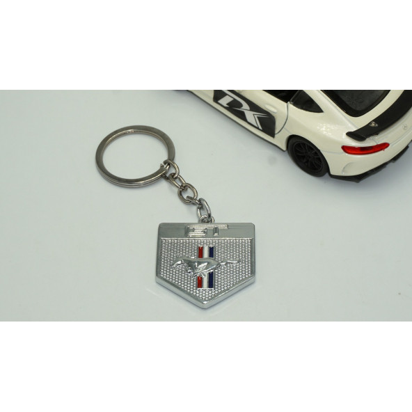 DK Ford Mustang Shelby GT Koşan At Logo Krom Metal Anahtarlık - 2