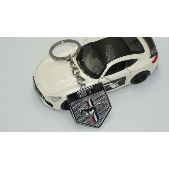 DK Ford Mustang Shelby GT Koşan At Logo Krom Metal Anahtarlık - 4