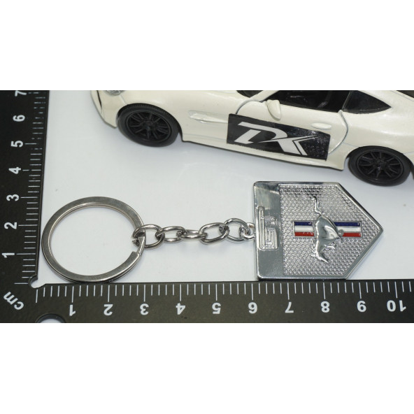 DK Ford Mustang Shelby GT Koşan At Logo Krom Metal Anahtarlık - 5