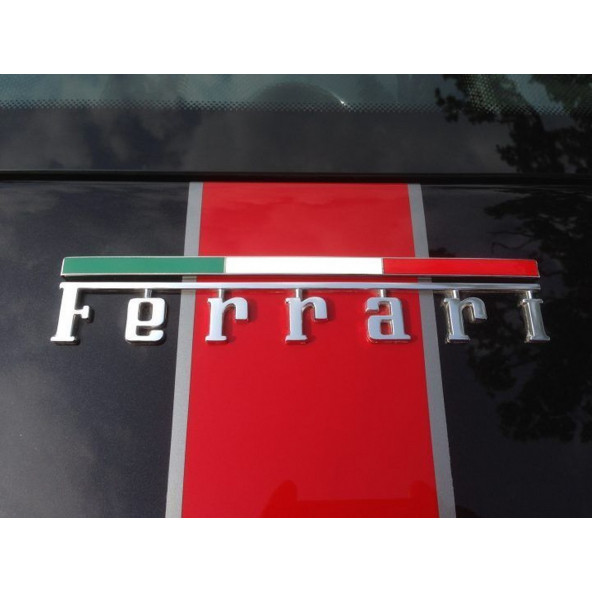 DK Ferrari İtalyan Bayrağı Bagaj 3M 3D Krom Metal Body Rozet Amblem