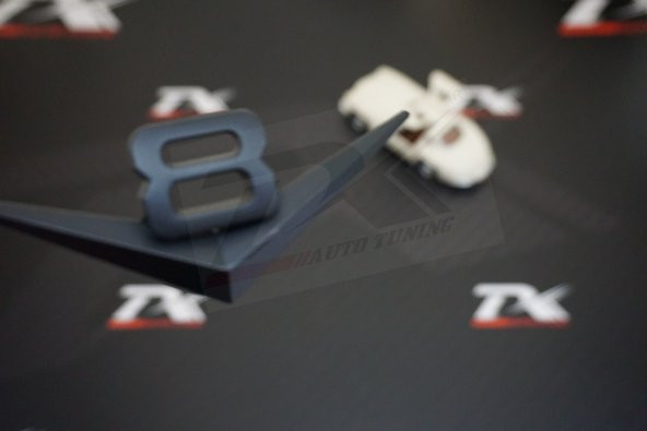 V8 3M 3D Bagaj Siyah Metal Yazı Logo