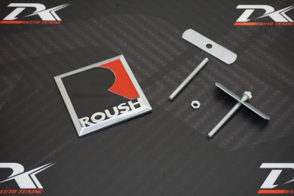 Ford Mustang ROUSH Ön Panjur Vidalı Logo Krom Metal 3M Plaka - 2