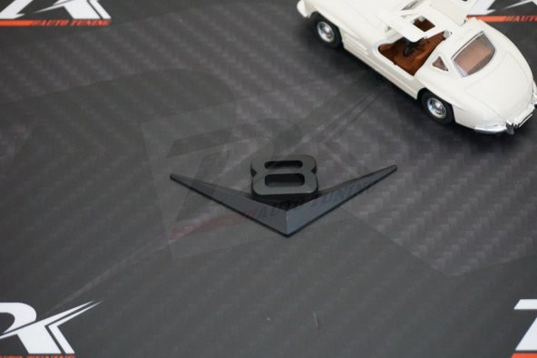 V8 3M 3D Bagaj Siyah Metal Yazı Logo - 2