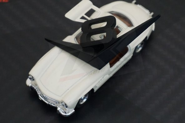 V8 3M 3D Bagaj Siyah Metal Yazı Logo - 3