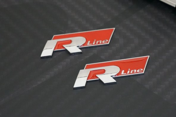 Audi R Line Çamurluk Yanı 3M 3D Krom Metal Logo Seti - 3