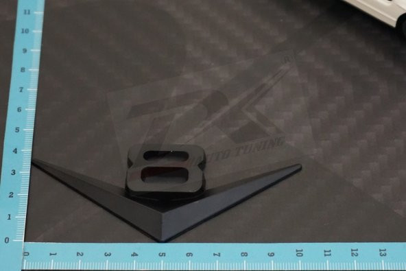 V8 3M 3D Bagaj Siyah Metal Yazı Logo - 5