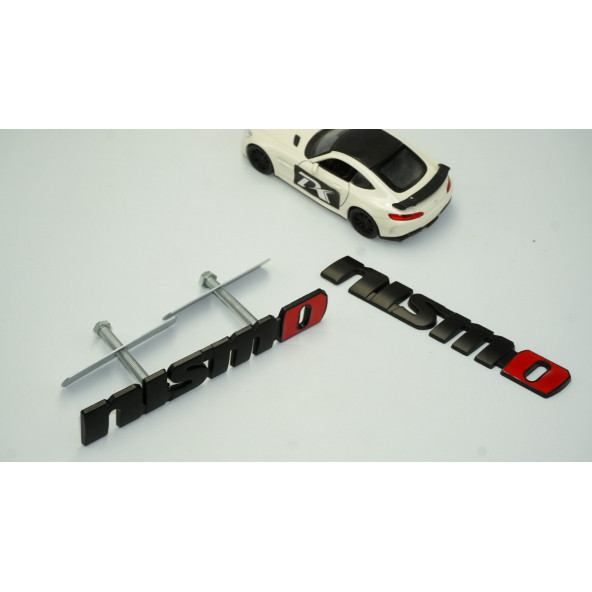 DK Nissan Nismo Siyah Kırmızı Bagaj Ve Ön Panjur Logo Arma Amblem Seti - 2