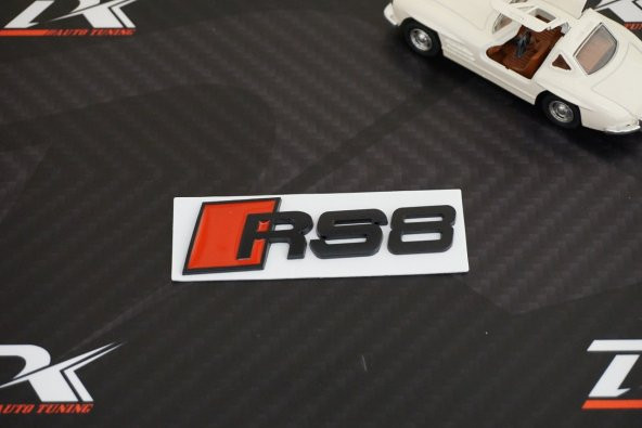 Audi RS8 Bagaj Siyah Metal Yazı Logo Amblem Orjinal Ürün - 2