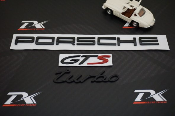 Porsche GTS Turbo Bagaj Yazı Metal Logo Seti Siyah Renk Orjinal Ü - 2