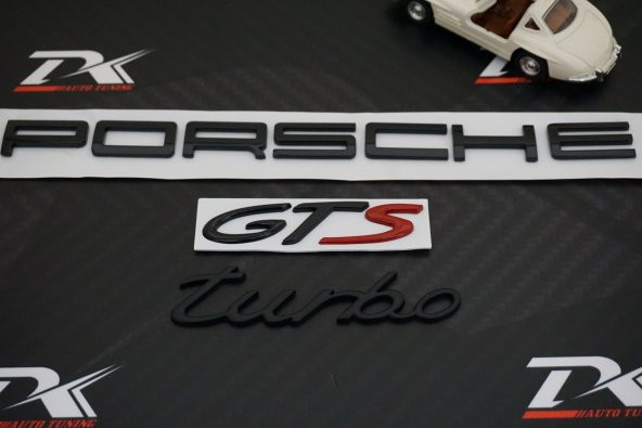 Porsche GTS Turbo Bagaj Yazı Metal Logo Seti Siyah Renk Orjinal Ü - 3