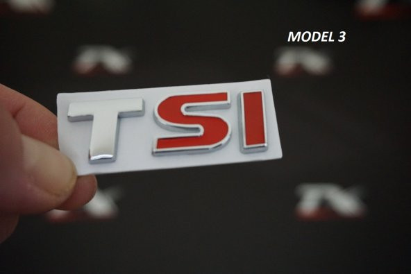 Volkswagen TSİ Bagaj Krom Metal 3M 3D Logo Amblem - Resim 4