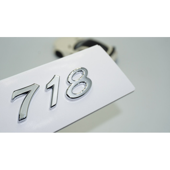 DK Tuning Porsche 718 Bagaj 3M 3D Krom ABS Yazı Logo Amblem