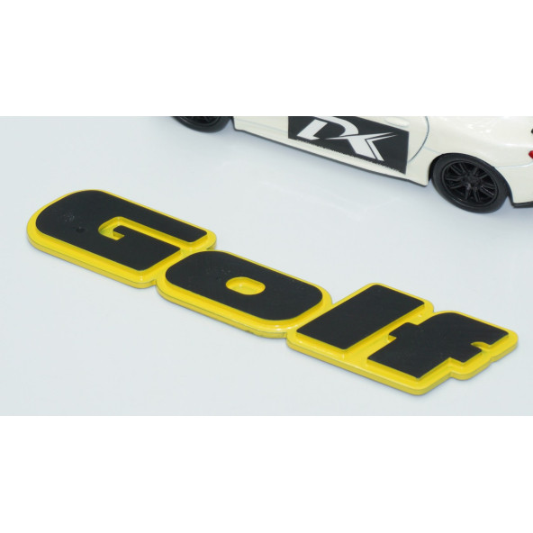 DK Tuning Golf MK2 MK3 Bagaj Sarı Siyah Yazı Logo Volkswagen İle Uyumlu - 3