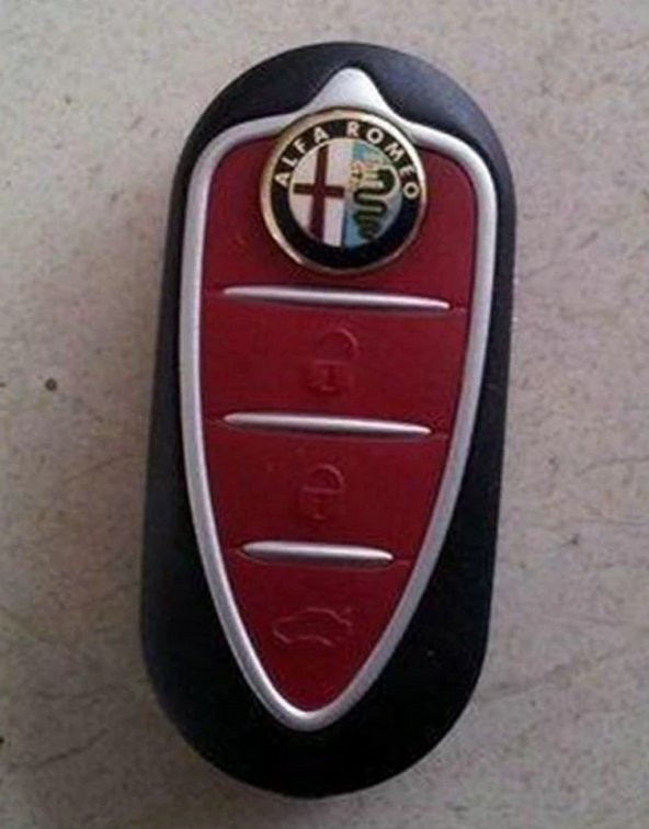 Alfa Romeo Oto Anahtar 3M Metal Alaşım Logo 2Li Set - 11