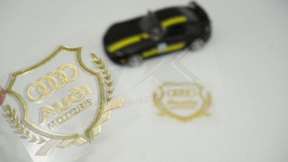 Audi Motors Logo Kelebek Cam Buğday Başakları Logo 2Li Seti - 1