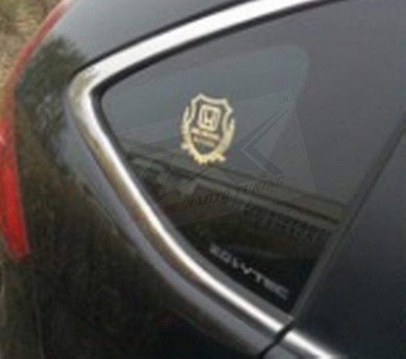 Audi Motors Logo Kelebek Cam Buğday Başakları Logo 2Li Seti - 3