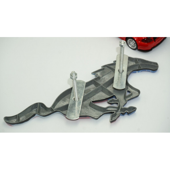 DK Ford Mustang Shelby GT Koşan At Ön Panjur Vidalı Amerikan Bayrak 3D Metal Logo - 4