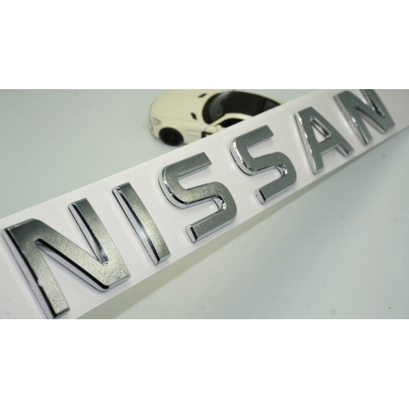 DK Nissan Bagaj 3M 3D Gümüş Krom ABS Yazı Logo Amblem 29x4 Cm