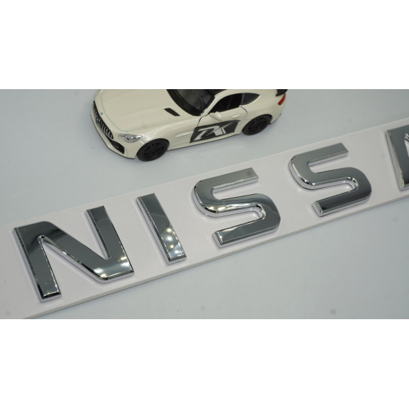 DK Nissan Bagaj 3M 3D Gümüş Krom ABS Yazı Logo Amblem 29x4 Cm - 3