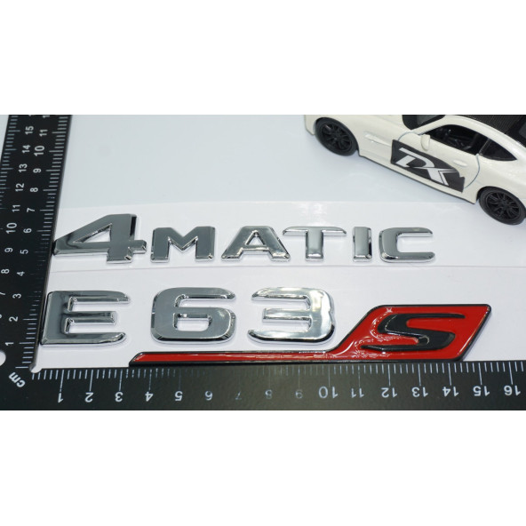 DK Tuning E63S 4Matic Bagaj Krom Kırmızı ABS Yazı Logo Benz İle Uyumlu - 4