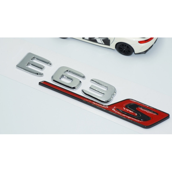 DK Tuning E63S Bagaj Krom Kırmızı ABS Yazı Logo Benz İle Uyumlu - 3