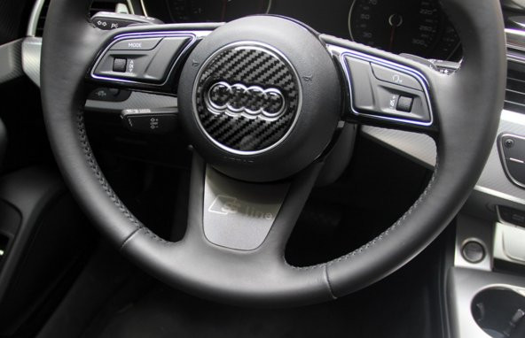 Audi A4 S Line Direksiyon Altı Krom Metal 3M Logo - Resim 2