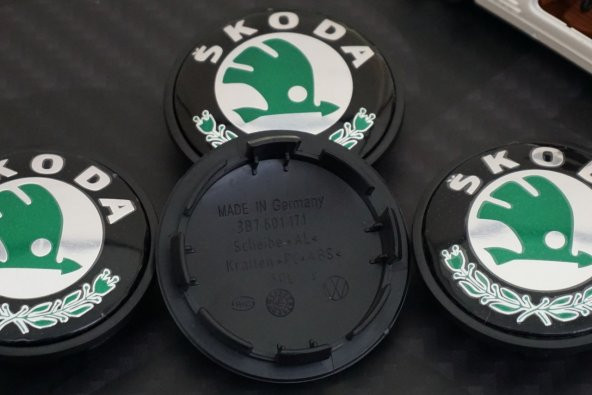 Skoda Orjinal Jant Göbek Kapağı Seti 65mm - 4