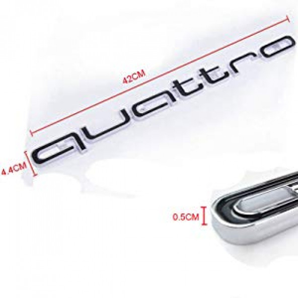 Audi Quattro Ön ızgara Altı Büyük Yazı Logo 42cm - 11