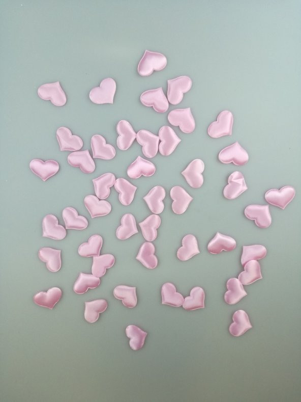 MASA SERPME KONFETİ KALP PEMBE SATEN - 3