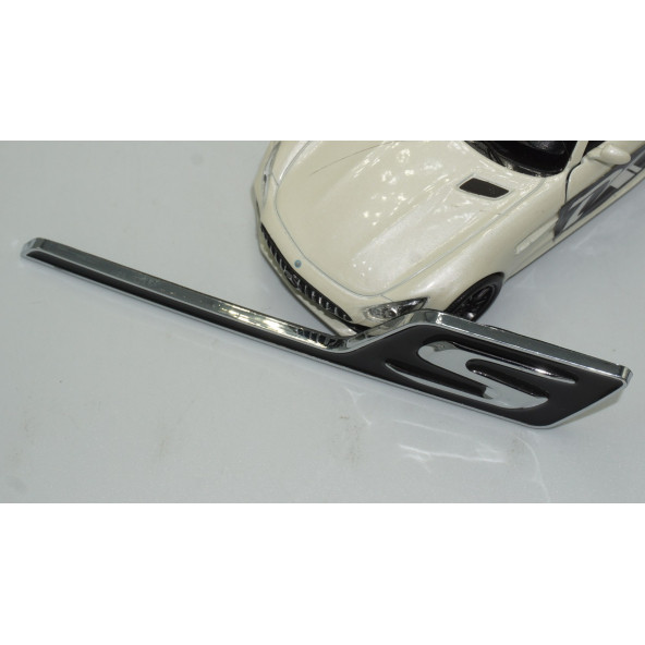 DK Benz AMG S GT S Eklenti Siyah Krom ABS 3M 3D Bagaj Logo Amblem - Resim 4