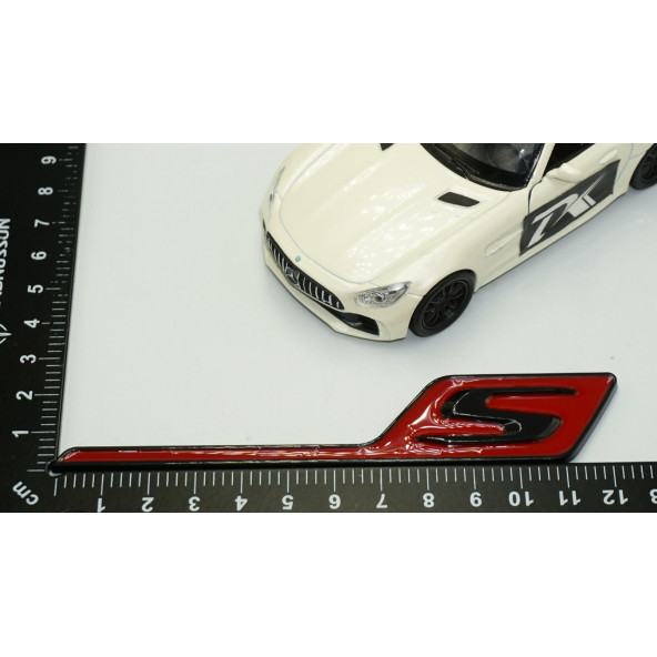 DK Benz AMG S GT S Eklenti Kırmızı Siyah ABS 3M 3D Bagaj Logo Amblem - 5