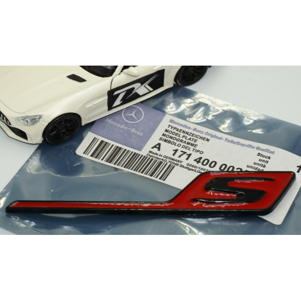 DK Benz AMG S GT S Eklenti Kırmızı Siyah ABS 3M 3D Bagaj Logo Amblem - 6