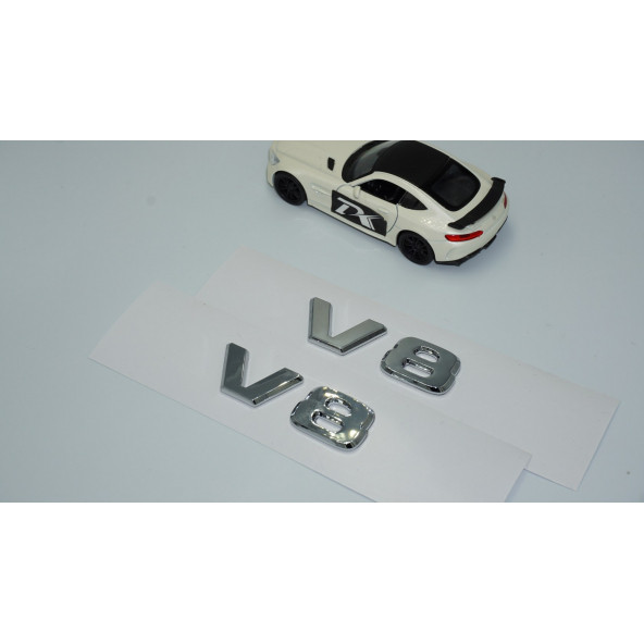 Dk V8 Çamurluk Yanı Krom Abs 3m 3d Yazı Logo Seti Benz İle Uyumlu - 2