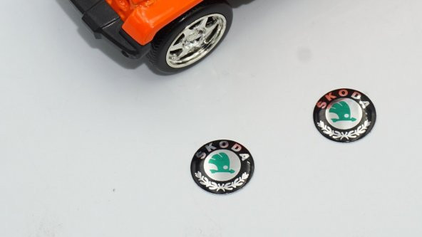 Skoda Auto Oto Anahtar 3M Metal Alaşım Logo 2Li Set - 3